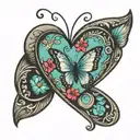 heart infinity butterfly peanut  tattoo design idea