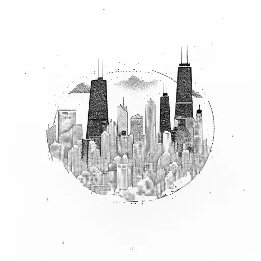 Chicago skyline  tattoo design idea
