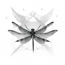 dragonfly with antlers and bat wings tattoo design idea