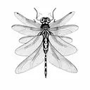 dragonfly with antlers and bat wings tattoo design idea