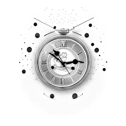 Old Style Clock Spit With Time 11:24 With It Saying  tattoo design idea