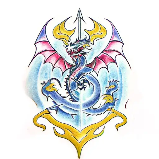 sword with dragon tattoo design idea