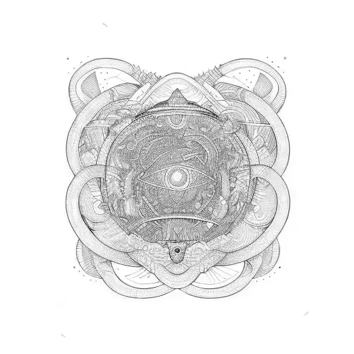  5 Lines of different thickness and Not continuous tattoo design idea