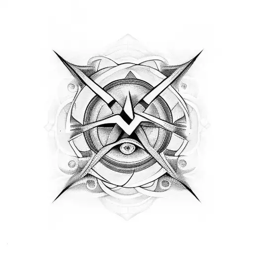 An armband tattoo with a mix of music symbols and computer code tattoo design idea
