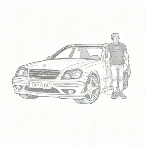 a mercedes benz c class tattoo design idea