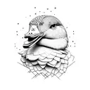 duck at swiming pool tattoo design idea