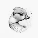 duck at swiming pool tattoo design idea