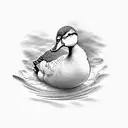 duck at swiming pool tattoo design idea