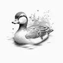 duck at swiming pool tattoo design idea