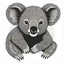 koala mother son tattoo design idea