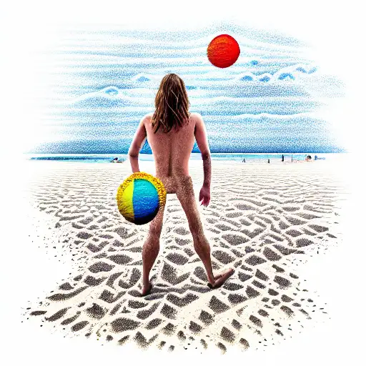 a person standing on a beach, looking out at the ocean, with the phrase "dum spi tattoo design idea