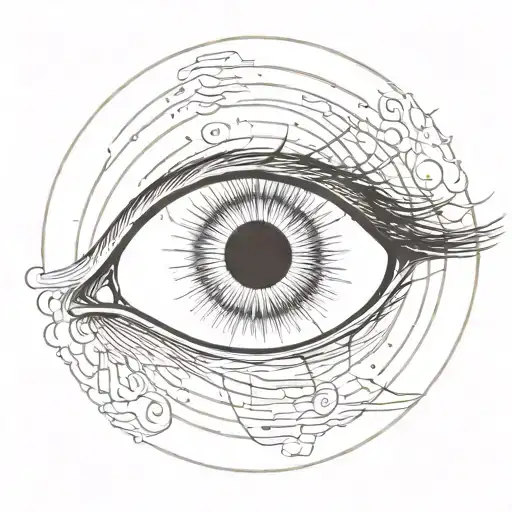 Eye in the middle of a circle letting go tattoo design idea