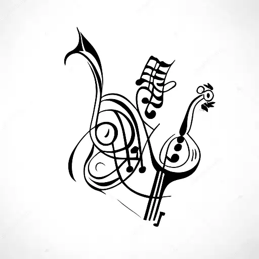 violin with a treble clef  tattoo design idea