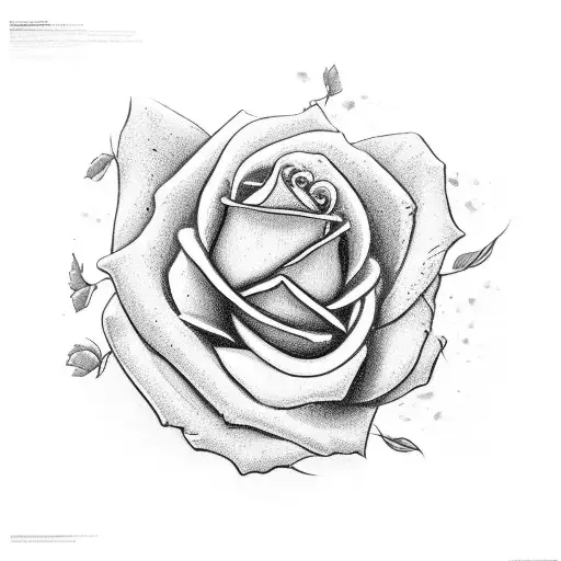 beneath the sidewalk there's a flower (rose) grown beneath the stone tattoo design idea