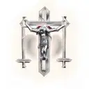 three crucifixes. Year I was born, 1998. Bible verse yeah though I walk through the valley of the shadow of death  tattoo design idea