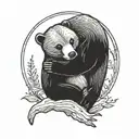 A bear hugging an otter tattoo design idea