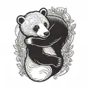 A bear hugging an otter tattoo design idea