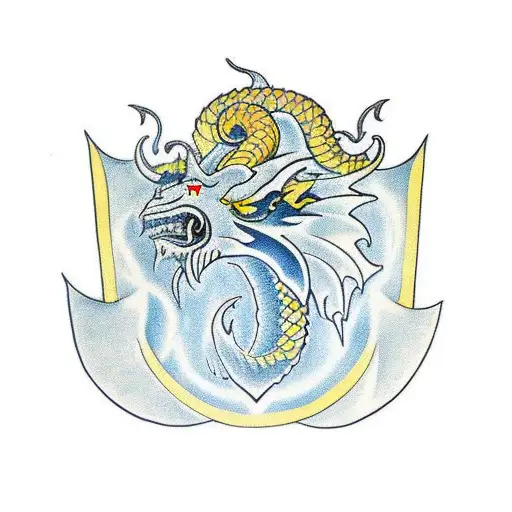 helm of awe with norse dragon tattoo design idea