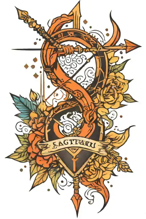 sagittarius arrow tattoo design idea