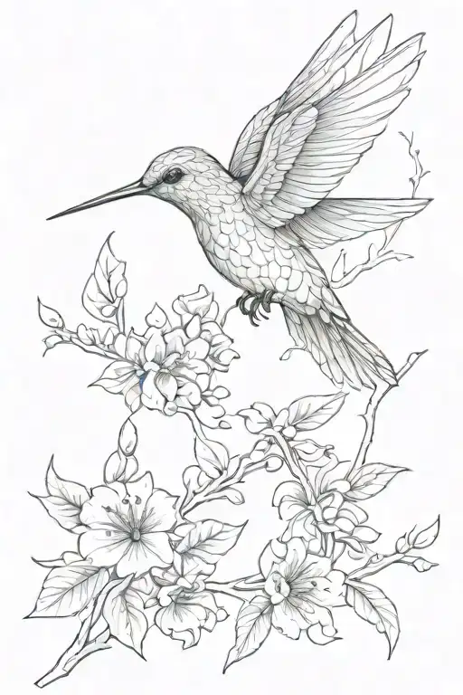hummingbird on sagittarius arrow tattoo design idea