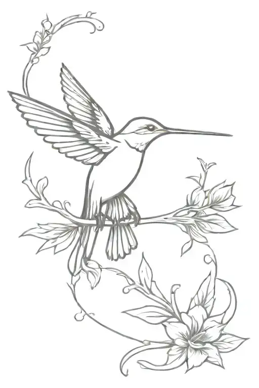 hummingbird on sagittarius arrow tattoo design idea