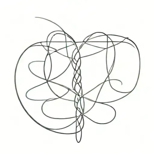 ribbon spinal cord connected tattoo design idea