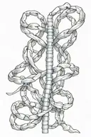 ribbon spinal cord connected tattoo design idea