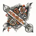 ribbon spinal cord connected tattoo design idea