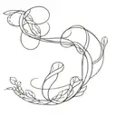 ribbon spinal cord connected tattoo design idea