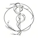 ribbon spinal cord connected tattoo design idea