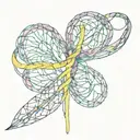 ribbon spinal cord connected tattoo design idea