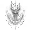 Ace card on fire tattoo design idea