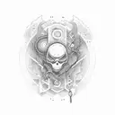 Ace card on fire tattoo design idea