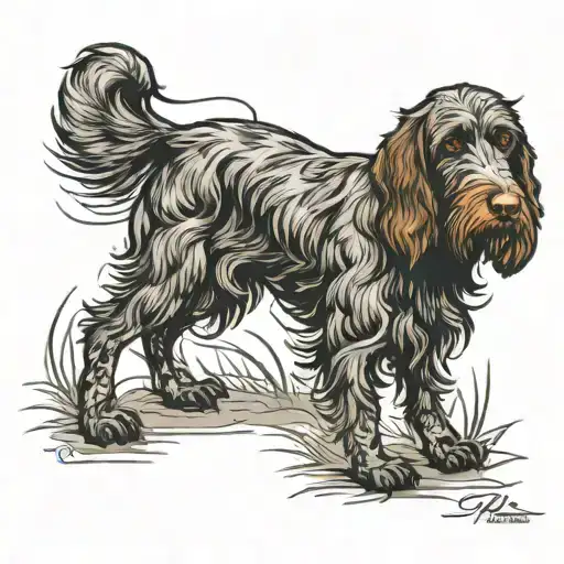 German wirehair, duck, hunting tattoo design idea