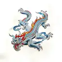 fire breathing japanese dragon  tattoo design idea