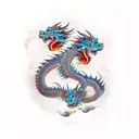 fire breathing japanese dragon  tattoo design idea