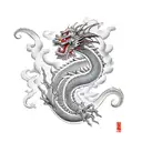fire breathing japanese dragon  tattoo design idea