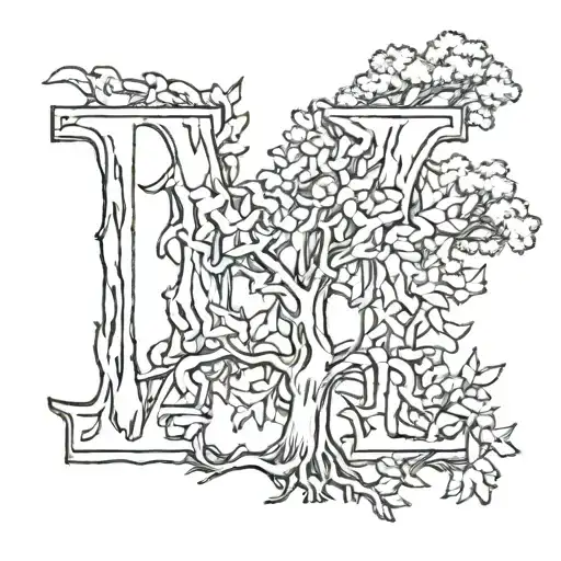 the letters "W R A M" inspired by xxxtentacion tree tattoo design idea