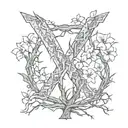 the letters "W R A M" inspired by xxxtentacion tree tattoo design idea