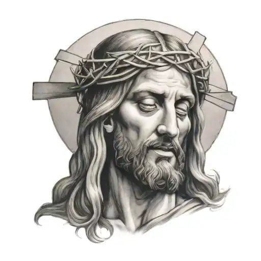 jesus looking down on NYC tattoo design idea