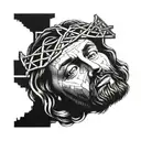 jesus looking down on NYC tattoo design idea