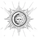 Sun and Moon tattoo design idea