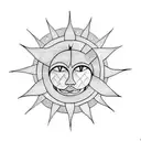 Sun and Moon tattoo design idea