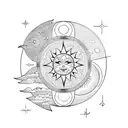 Sun and Moon tattoo design idea