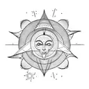 Sun and Moon tattoo design idea