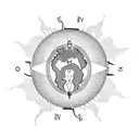 outline of africa with outline of sun where kenya is tattoo design idea