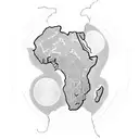 outline of africa with outline of sun where kenya is tattoo design idea