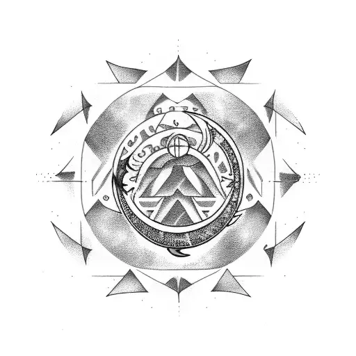 cancer moon astrology tattoo design idea