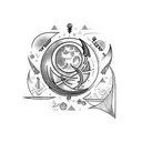 cancer moon astrology tattoo design idea