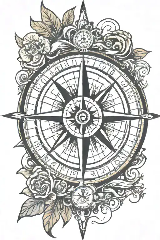 nautical compass with the words Never Lost Always Home tattoo design idea